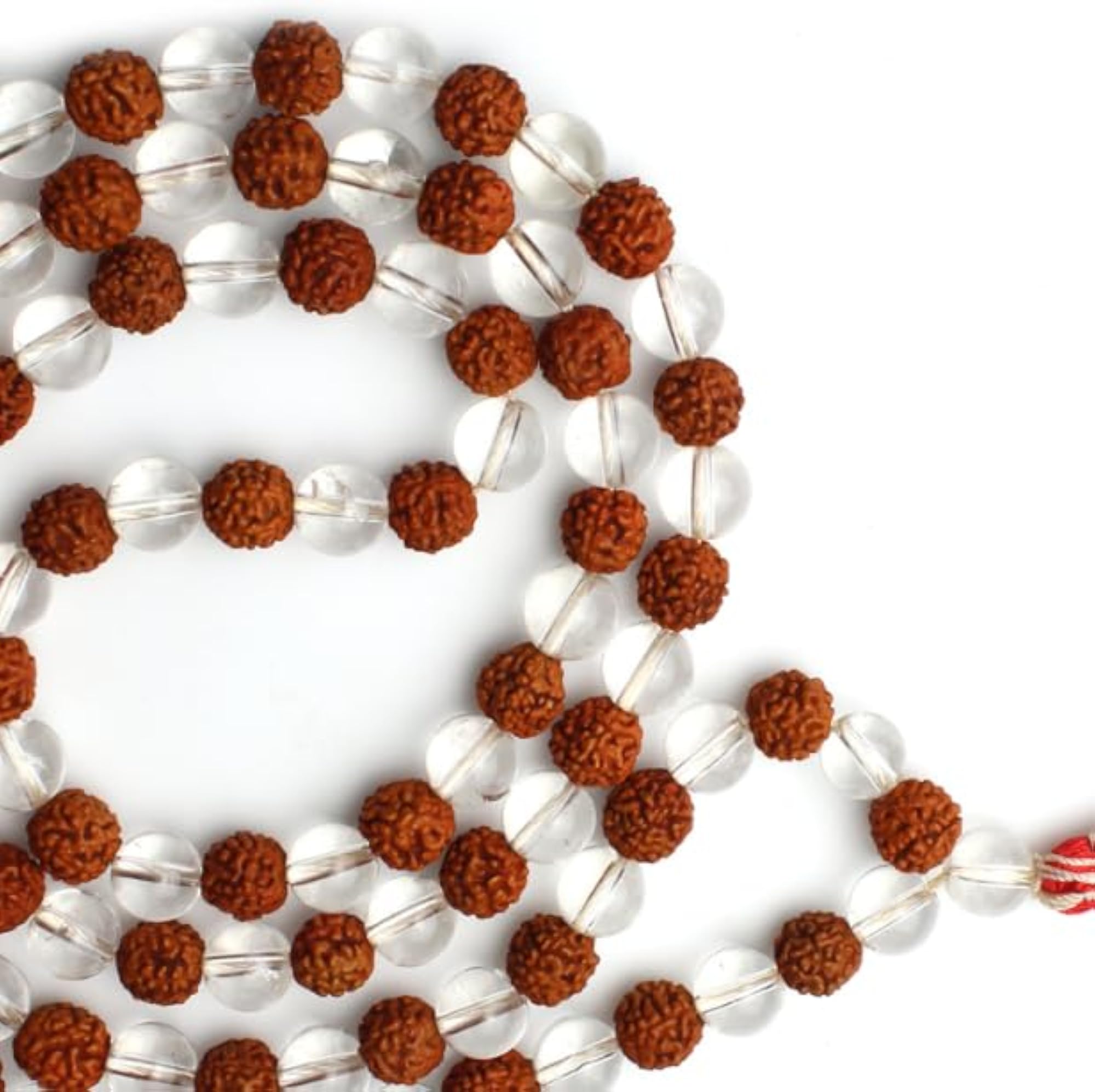BluDiamond Sphatik and Rudraksha Mala, 108 Beads