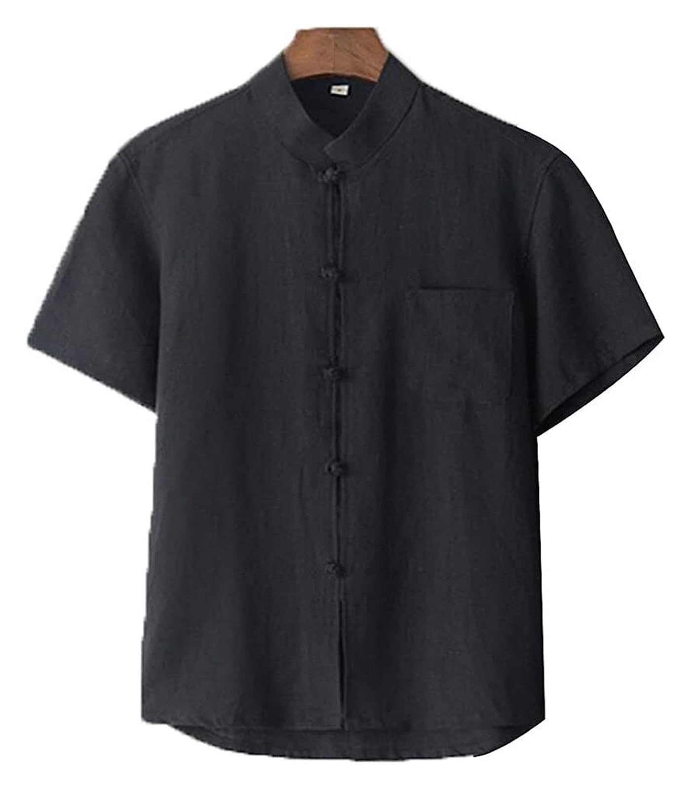 Letnia bawełniana pościel Tai Chi jednolite krótkie rękawy chińskie(Black,XXL)