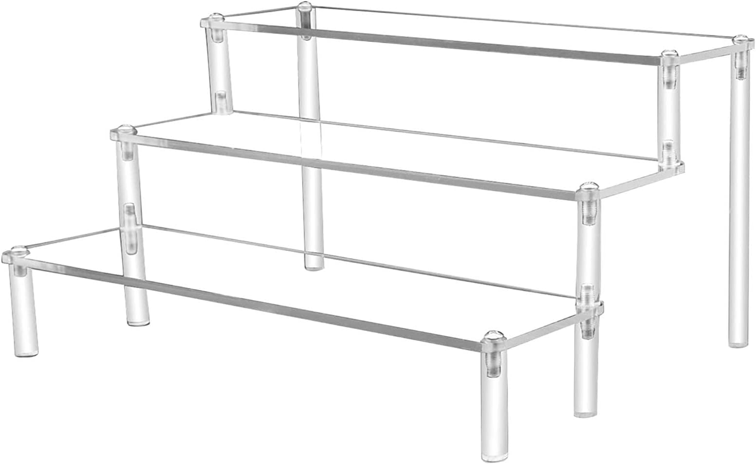 athu Acrylic Display Rack Risers, 3-Tier Transparent Display Stand Ladder Display Rack Cartoon Jewelry Display Rack for Collections, Tabletop Figures Acrylic Display Stand for Decoration Organizer
