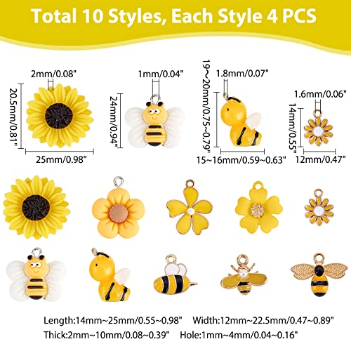 Pendentifs abeille 3D émail pour remplacer vos breloques de bijoux ternies