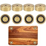 Zepkouel 8 Pack Brass Cutting Board Feet with Non Slip Pads,Rubber Feet for Cutting Board,1 Inch Rubber Feet Solid Brass