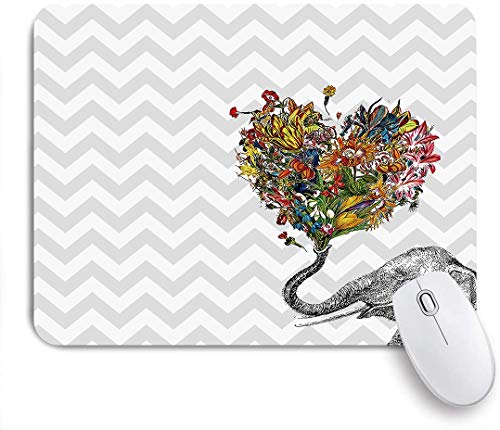 Preisvergleich Produktbild SUHOM Gaming Mouse Pad Rutschfeste Gummibasis,Elefant, der Liebesblumen bläst,für Computer Laptop Office Desk,240 x 200mm