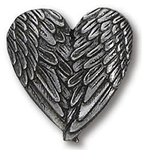 H. J. Sherman Angel Heart Wings Lapel Pin Genuine Pewter Silver Tone