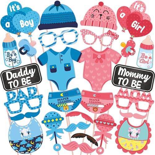 Image of WOBBOX Baby Shower Combo of Photo Booth Party Props and Sash - Combo EP