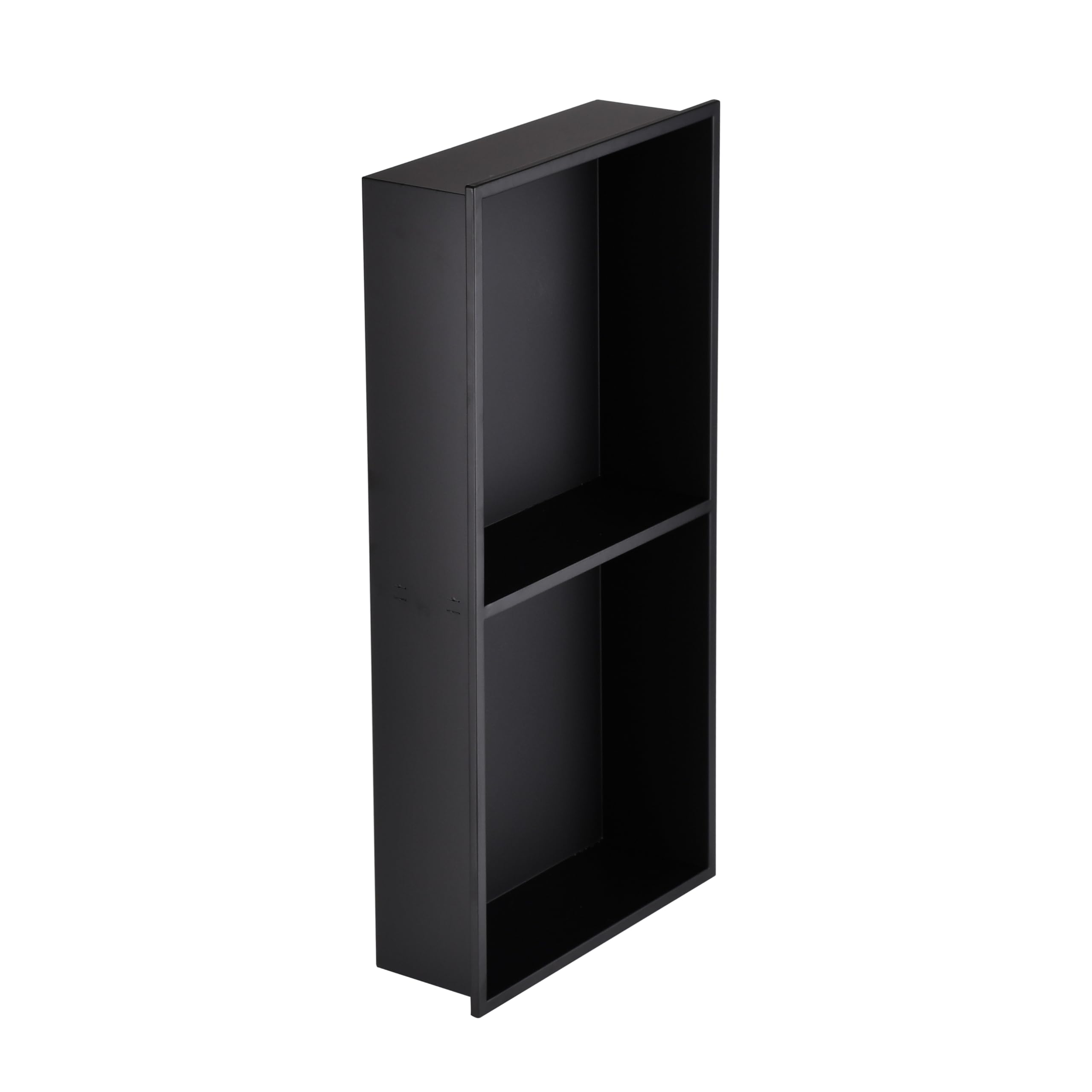 Nicho de ducha de acero inoxidable, 60 x 30 cm, color negro | 2 pisos | Nichos empotrables impermeables, solución de almacenamiento de diseño para baño moderno