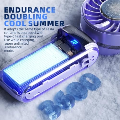 Image of STARQ Mini Handheld Rechargeable Fan Compact & Powerful Cooling Fan for Travel, Office, Outdoor Use (Ice-Cooling-Fan-N106 Purple)