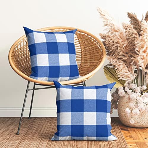 Encasa Homes Cushion Covers 2 pcs set (40 x 40 cm) - Franca Beige Stripes - Decorative Large Square Colourful Washable Eco - Cotton, Throw Pillow Cases for Living Room, Sofa, Bedroom, Home & Hotel