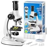 Microscope for Kids, 67 Pcs Kids Microscope Science Kit with 100X-1200X Microscope, Slides and Tools, Science Experiments Kit STEM Project Toy Gift for for Kids Boys Girls Beginner 3-5 5-7 8-12