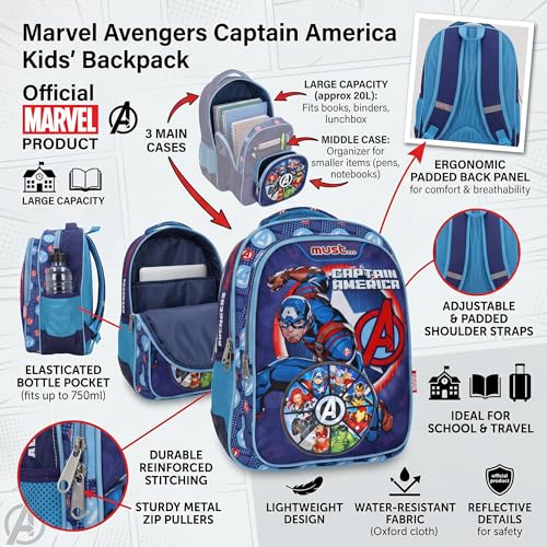 Image of Marvel Diakakis Backpack 3 Cases, Blue Avengers / 3 Pockets, M