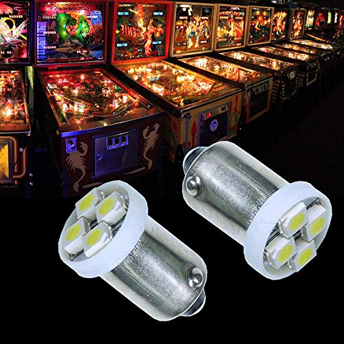 PA 10PCS #1893 #44 #47 #756 #1847 BA9S 4SMD LED Wedge Pinball Machine Light Bulb Purple-6.3V