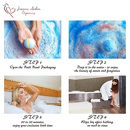 Bath Bomb Gift Set - By Joanne Arden Organic Bath Bombs For Women, Men & Kids. Bulk Bath Bomb Kit Includes 40 Paraben Free & Sulfate Free 2.5 Oz Spa Bath Balls #TOP7