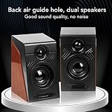 Głośniki Komputerowe, Przewodowe Głośniki HiFI Głębokie Komputery HiFI Zasilane 2PCS Małe Głośniki Zewnętrzne Wtyczki i Pulpitu z Kablem i Gniazdem Słuchawkowym 3,5 Mm do Monitora
