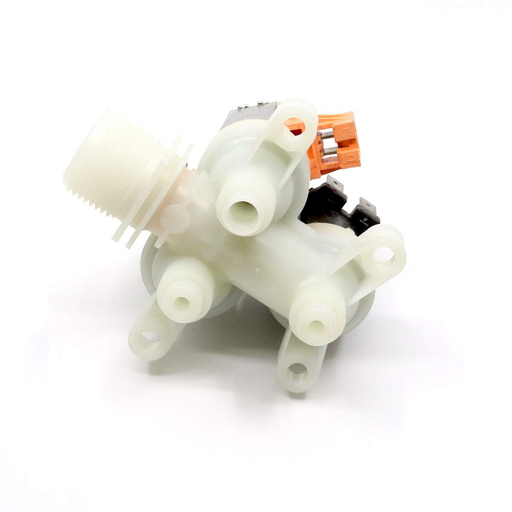Marel Shop Elettrovalvola 3 Vie 180° Con Flussometro Per Lavatrice, Compatibile Con Electrolux Zanussi Rex, Modelli EW7WR468W, EW7W3164LS, JLWD1615, ZWD11683NS
