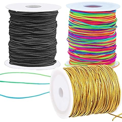 3 Colors Choice Elastic Beading Threads Crafting String,Beading Cord,Elastic Cord,185.9 Yards 1mm for DIY Craft Cover
