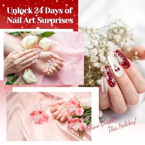 Beauty Advent Calendar 2025, Fake Nail Advent Calendar 2025 with 24PCS Press On Nails and 24PCS Jelly Gel, Christmas Press on Nails for Women Girls - Image 4