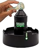 Ash It! Ashtray Weed Ashtray - Electronic Vacuum Suction USB Rechargeable Green LED Light Smart Cool Ashtray - Black Portable Easy To Use & Clean - For Indoor Outdoor Home Desktop Car Travel Ash Tray
