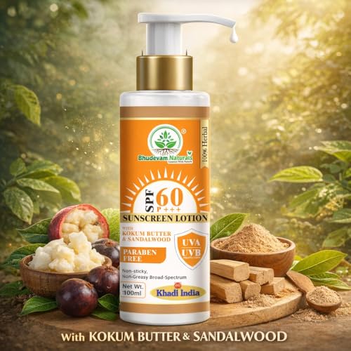 Image of Khadi Sunscreen SPF 60 PA+++ with Papaya Face Wash Combo for Glowing Skin By Bhudevam Naturals | UV Protection Sun Cream + Brightening Papaya Cleanser for Men & Women - Pack Of 2