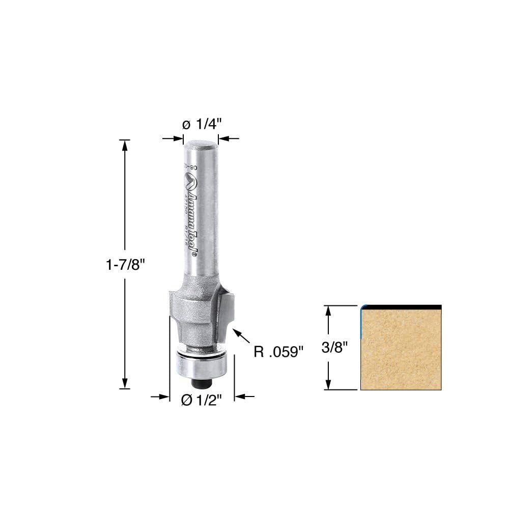 Amana Tool - 47150 Carbide Tipped No-File Trim .059 Radius x
