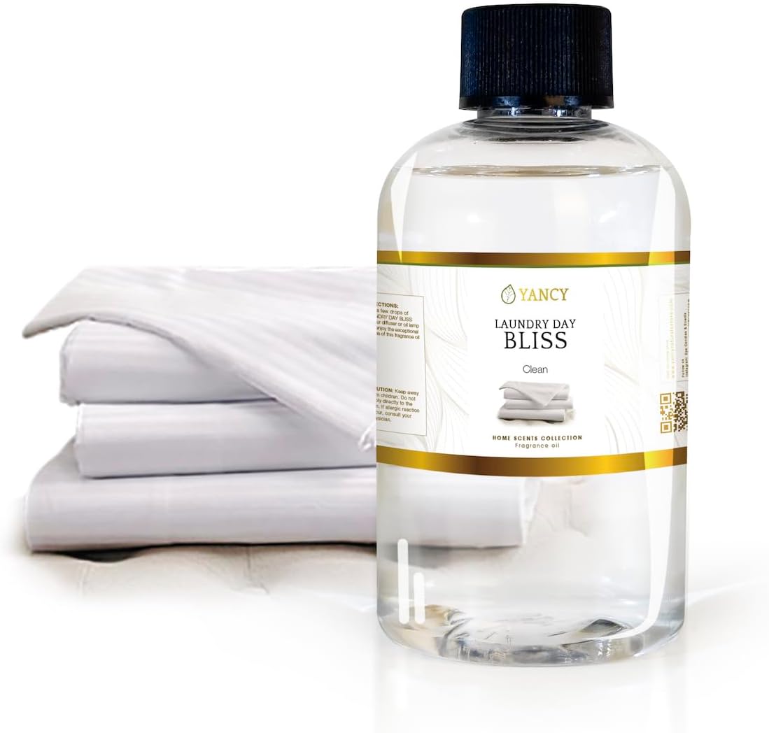 YANCY Laundry Day Bliss Home Collection Fragrance Oil (4 oz), Fresh Laundry-Inspired Scent, Clean Aroma for Diffusers, Oil Burners & Aroma Lamps, Crisp Scent for Daily Freshness