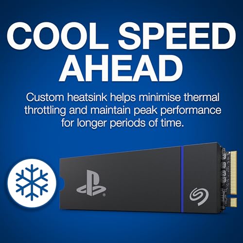 Image of Seagate Game Drive PS5 NVMe SSD for PS5 2TB Internal Solid State Drive - PCIe Gen4 NVMe 1.4, Officially Licensed, Up to 7300MB /s with Heatsink (ZP2000GP3A1001)