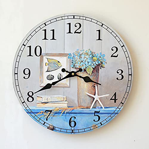 30cm Playa Shell Imagen Marea Relojes de pared Reloj de pared con marco de fotos Sala de estar redonda Decoración del dormitorio Regalo para niños Reloj Regalo del día de la madre Arte de la pared