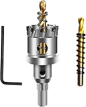 ASNOMY 30mm Tungsten Carbide Tipped Hole Saw Bit for Hard Metal T.C.T Hole Saw with 2 Titanium Pilot Drill Bits for Metal, Steel, Iron, Wood, Plastic