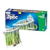 Ziploc Bolsas de almacenamiento de alimentos, sellado superior para mantener y controlar la humedad, 50 bolsas en total