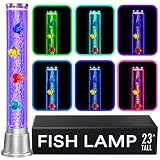 Shop LC Fish Lamp Sensory Bubble Tube | Aquarium Night Light | 6 LED Color Changing | Fake Fish Tank Decor | Bedroom Desk Lamp | 1.9FT