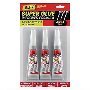 ELFY 3 Pack Super Glue All Purpose with Pin Point Nozzle 4g Super Fast Superglue General Strong Thick & Strong Adhesive…