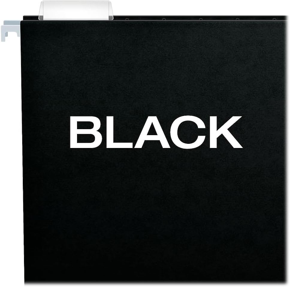 Pendaflex Recycled Hanging Folders, Letter Size, Black, 1/5 Cut, 25/BX (81605)