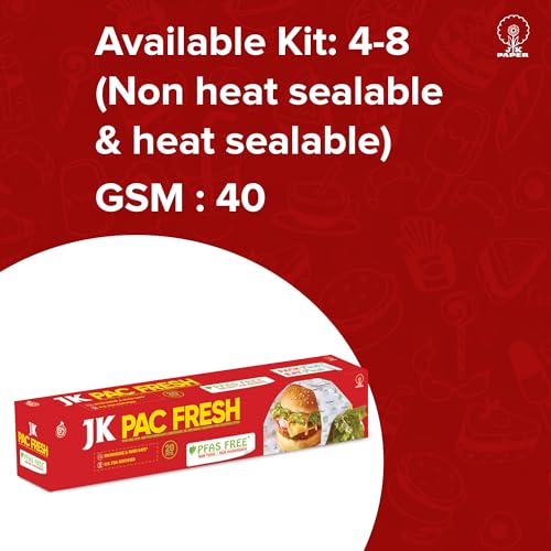 Image of JK Pac Fresh 20M Food Wrapping Paper Roll | Pack of 6 | BPA-Free, Non-Stick, Eco-Friendly & Heat-Resistant | Ideal for Baking, Food Storage, Packaging & Oil Absorption