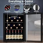 Antarctic Star Refroidisseur de vin, Réfrigérateur de boissons, 16 Bouteille autoportante Quiet Wine Cellar Front Glass Door for Home and Bar, Digital Temp Control, 1.7 Cu.Ft.
