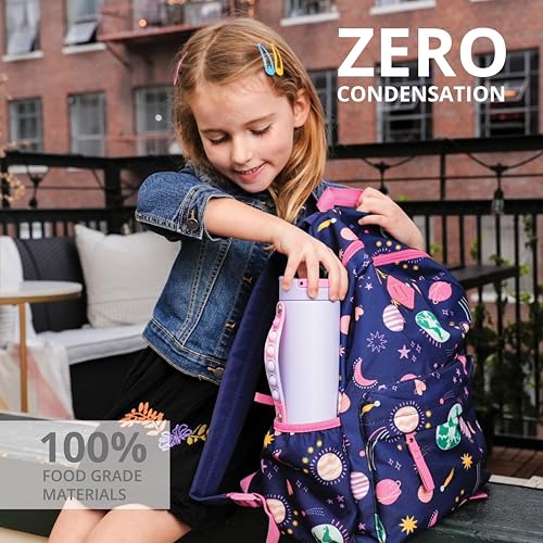 Elemental Garrafa de água infantil icônica com tampa de canudo e alça para alívio de estresse, à pro