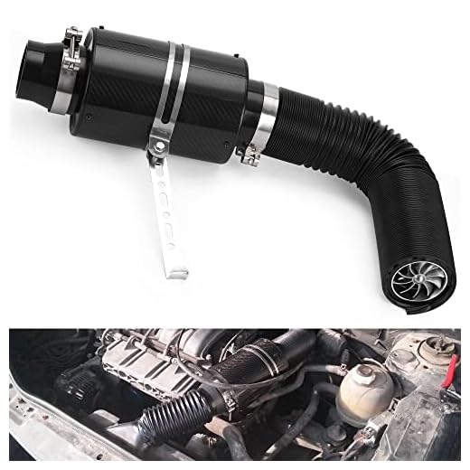 PTNHZ Universal 3" Racing Carbon Fiber Cold Feed Induction Kit Air Intake Kit Air Filter Box With Fan