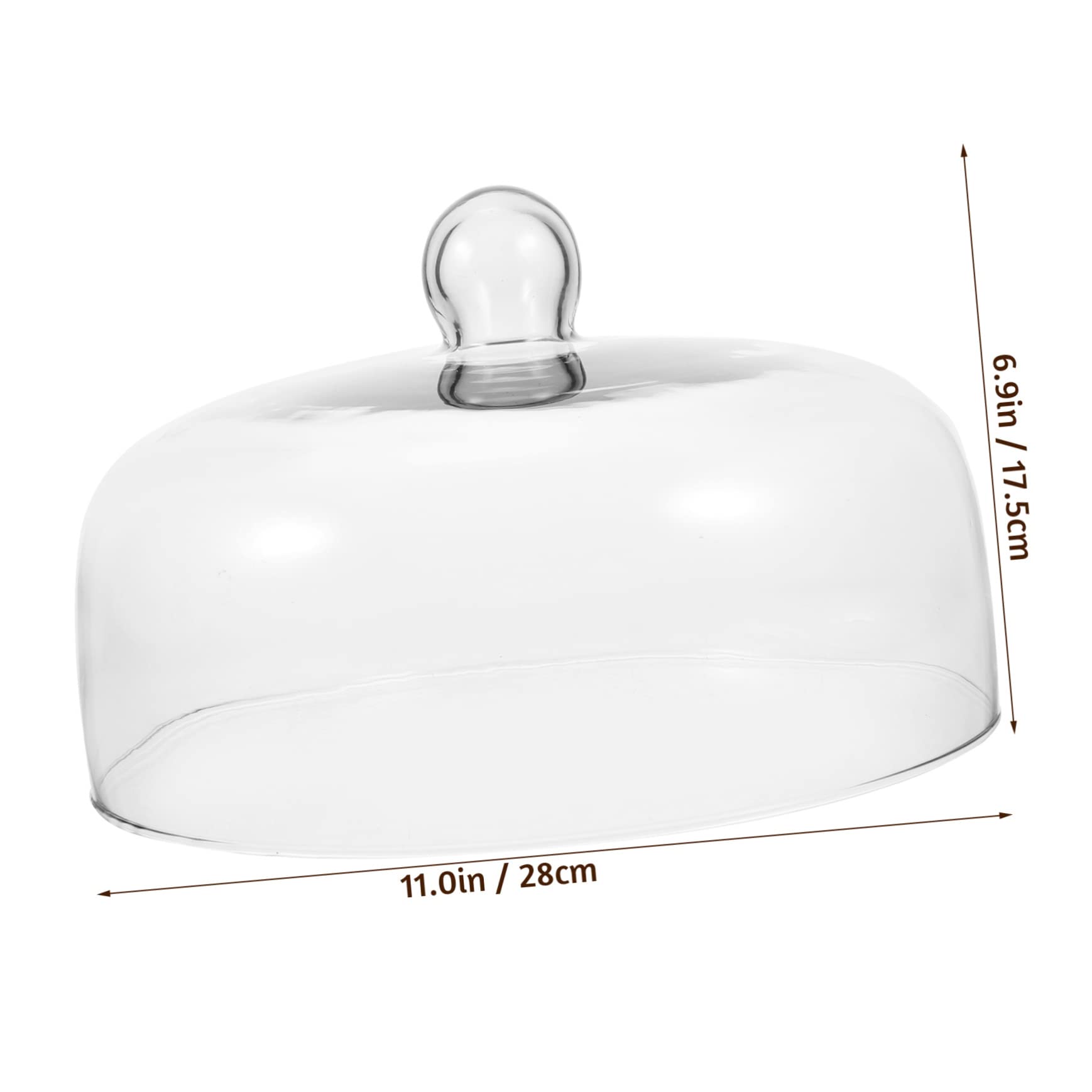 YARNOW Couvercle en Verre à Gâteau Alimentaire Transparent Gâteau De Verre Alimentaire en Verre Cloche De Verre Rond en Verre Désert Cloche Fromage Un Verre l'horloge
