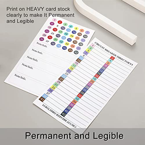 Circuit Breaker Directory Label Sticker Decal Electric Fuse Panel Box Waterproof With Adhesive Backing Organize Replacement Color Code Guide(2 Sets) #TOP4