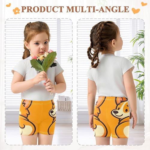 Cute Cartoon Corgi Dog Back Girls Biker Shorts Toddlers Cotton Under Shorts for Dresses 4t Little Girl3