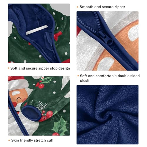 Santa Girls Fleece Jacket Girls Fall Jacket Girls Zip Up Hoodie Girls Sherpa Jacket 2-10T3