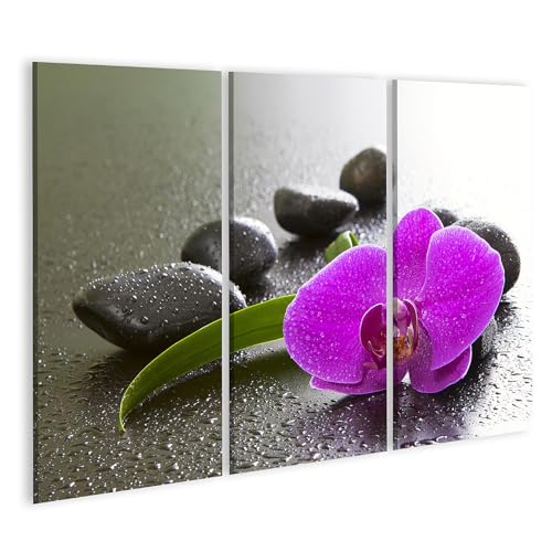 Tableau sur toile orchidée déco murale triptyque bien être