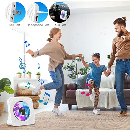 Image of Gueray Portable CD Player with Bluetooth, Desktop CD Music Players for Home Built-in Double HiFi Sound Speakers, Support AUX&USB FM Radio Cool Men's Christmas Birthday Gifts,Gifts for Music Lovers