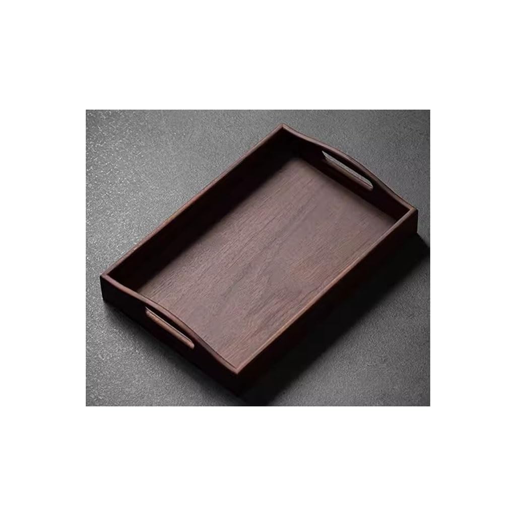 Plateau de Table Basse Plateau décoratif élégant Plateaux en Bois de Noyer Japonais pour Plateaux de Rangement Plateau de Service, Plateau de collation(A)