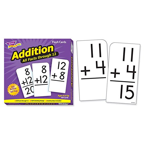 Trend Enterprises: Addition All Facts Through 12 Skill Drill Flash Cards, Great For Skill Building And Test Prep, Self-Checking Design, 169 Cards Included, For Ages 6 And Up #TOP1