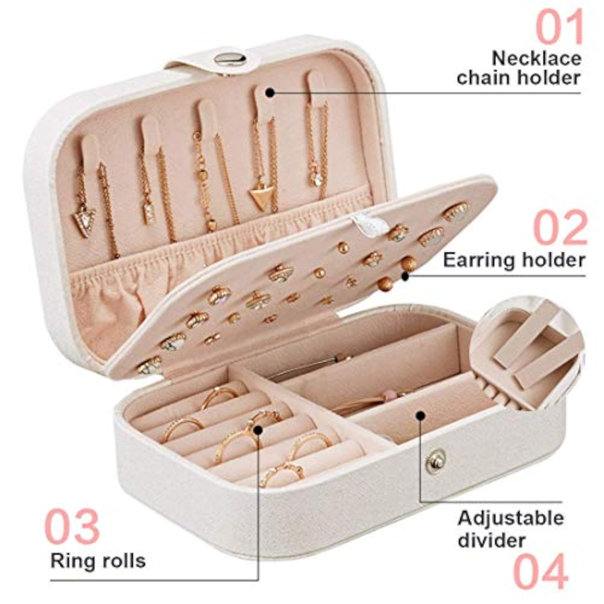 Jewellery Organiser MultiLayer PU Leather Storage Box