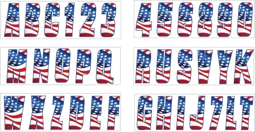 Image of Hardline Products USA 250th Anniversary Series 350 Boat Registration Decal Kit - Red, White & Blue, 3-Inch - Marine Vinyl - Fits Boats, PWC, Pontoons - Custom Pre-Spaced Kit - Made in USA