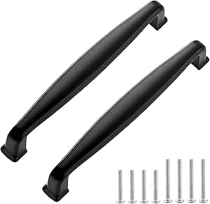 Redunest Schubladengriffe Matt Schwarz 352mm - 2er Set Edelstahl Griffe Für Küche & Möbel