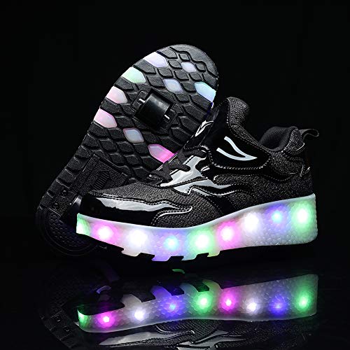 Kids USB Charging Led Light Up Shoes Outdoor Double Wheels Roller Skate Sneakers for Boys Girls2
