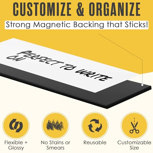 Magnetic Strip, Magnetic Tape, Magnet Tape, Dry Erase Label 2 in x 50 Ft by Houseables - Image 3