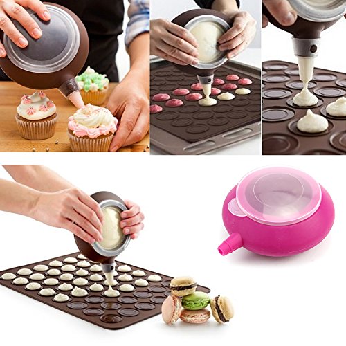 YSTD WigMacaron Baking Decorating Pen Pastry Cream Cake Muffin Silicone - 5 Nozzle Kit Set