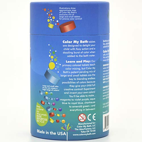 Color My Bath - 300 Count - New Eco-Friendly Container - The Original Fizzy Color Changing Tablets - Fun Educational Bathtime Activity For Kids, Safe, Non Toxic, Non Staining, Soap And Fragrance-Free #TOP5