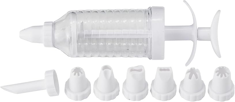 Chef Craft Select Plastic Icing Syringe, 10 inch, White and Clear